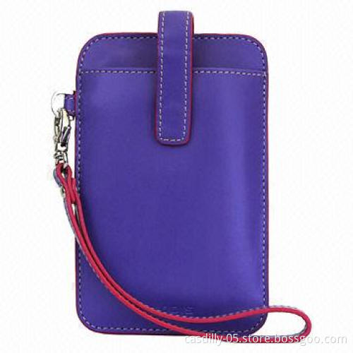 Mobile phone bag, made of smooth grain Italian leather